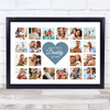 Photo Collage Print Or Canvas Father's Day Gift For Daddy 20-Photo Blue Heart Photo Collage Print Or Canvas Father's Day Gift For Daddy 20-Photo Blue Heart