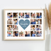 Photo Collage Print Or Canvas Gift For Grandfather Father's Day 20-Photo Blue
