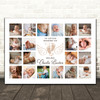 Photo Collage Kids Memorial Gift For Anyone 20-Photo Neutral Baby Wings Print
