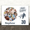 Photo Collage Print Or Canvas 30th Birthday Gift For Nephew 14-Photo Football