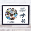 Photo Collage Print Or Canvas 40th Birthday Gift For Fiancé 14-Photo Football