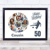 Photo Collage Print Or Canvas 50th Birthday Gift For Cousin 14-Photo Football