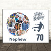 Photo Collage Print Or Canvas 70th Birthday Gift For Nephew 14-Photo Football