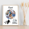 Photo Collage Print Or Canvas 80th Birthday Gift For Fiancé 14-Photo Football