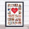Photo Collage Print Or Canvas Gift For Nanna Mother's Day 20-Photo Red Heart