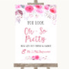 Pink Watercolour Floral Toilet Get Out & Dance Personalised Wedding Sign