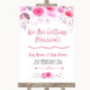 Pink Watercolour Floral We Are Getting Married Personalised Wedding Sign