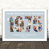 Photo Collage Blue Birthday Gift For Brother-In-Law 22-Photo Year 1975 Print