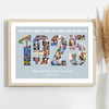 Photo Collage Blue Birthday Gift For Brother-In-Law 26-Photo Year 1925 Print