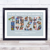 Photo Collage Blue Birthday Gift For Brother-In-Law 27-Photo Year 1926 Print