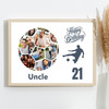 Photo Collage Print Or Canvas 21st Birthday Gift For Uncle 14-Photo Football