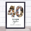 Photo Collage 40th Wedding Anniversary Gift 10-Photo 40 Years Together Print