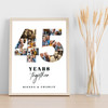 Photo Collage 45th Wedding Anniversary Gift 11-Photo 45 Years Together Print