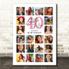 Photo Collage Print Or Canvas 40th Birthday Gift For Sister-In-Law 20-Photo