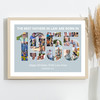 Photo Collage Blue Birthday Gift For Father-In-Law 23-Photo Year 1955 Print