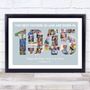 Photo Collage Blue Birthday Gift For Father-In-Law 25-Photo Year 1945 Print Photo Collage Blue Birthday Gift For Father-In-Law 25-Photo Year 1945 Print