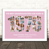 Photo Collage Pink Birthday Gift For Granddaughter 23-Photo Year 1976 Print Photo Collage Pink Birthday Gift For Granddaughter 23-Photo Year 1976 Print