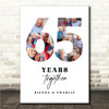 Photo Collage 65th Wedding Anniversary Gift 9-Photo 65 Years Together Print