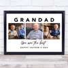 Photo Collage Gift For Grandad Father's Day 3-Photo Grandad The Best Print