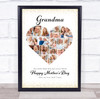 Photo Collage Gift For Grandma Mother's Day 17-Photo Gold Dots Frame Print