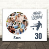 Photo Collage Print Or Canvas Gift For Son 30th Birthday 14-Photo Football