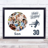 Photo Collage Print Or Canvas Gift For Son 30th Birthday 14-Photo Football
