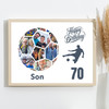 Photo Collage Print Or Canvas 70th Birthday Gift For Son 14-Photo Football