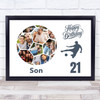 Photo Collage Print Or Canvas 21st Birthday Gift For Son 14-Photo Football Photo Collage Print Or Canvas 21st Birthday Gift For Son 14-Photo Football