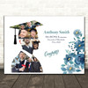 Photo Collage Graduation Gift For Student 6-Photo Male Graduate Blue Print