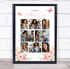 Photo Collage Gift For Anyone Mother's Day 8-Photo Pink Butterflies Print Canvas