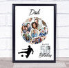 Photo Collage 50th Birthday Gift For Him 14-Photo Football Portrait Print Canvas