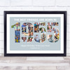 Photo Collage Birthday Gift For Male Friend Blue 23-Photo Year 1955 Print Canvas
