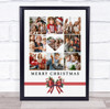 Photo Collage Christmas Gift For Anyone 9-Photo Pink Red Floral Bow Print Canvas