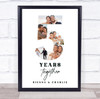 Photo Collage 5th Wedding Anniversary Gift 5-Photo 5 Years Together Print Canvas