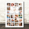 Photo Collage Kids Memorial Gift For Anyone 20-Photo Neutral Wings Print Canvas