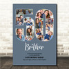 Photo Collage 50th Birthday 17-Photo Birthday Gift For Him 50 Blue Print Canvas