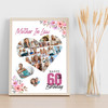 Photo Collage 60th Birthday Gift For Mother-In-Law 19-Photo Floral Print Canvas