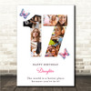 Photo Collage 7-Photo 17th Birthday Gift For Teens Girls Butterfly Print Canvas