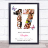 Photo Collage 7-Photo 17th Birthday Gift For Teens Girls Butterfly Print Canvas