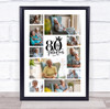 Photo Collage 80th Birthday Gift For Anyone 10-Photo 80th Birthday Print Canvas