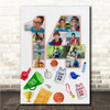 Photo Collage 10-Photo 14th Birthday Gift For Teen Boys Basketball Print Canvas