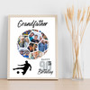 Photo Collage 90th Birthday Gift For Grandfather 14-Photo Football Print Canvas