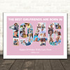 Photo Collage Pink Birthday Gift For Girlfriend 26-Photo Year 1946 Print Canvas