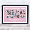 Photo Collage Pink Birthday Gift For Girlfriend 26-Photo Year 1946 Print Canvas