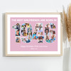 Photo Collage Pink Birthday Gift For Girlfriend 26-Photo Year 1946 Print Canvas