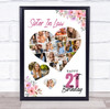 Photo Collage 21st Birthday Gift For Sister-In-Law 19-Photo Floral Print Canvas
