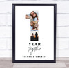 Photo Collage 1st Wedding Anniversary Gift 4-Photo 1 Year Together Print Canvas