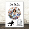 Photo Collage 50th Birthday Gift For Son-In-Law 14-Photo Football Print Canvas