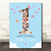 Photo Collage 8-Photo Blue Butterflies 1st Birthday Gift For Kids Print Canvas Photo Collage 8-Photo Blue Butterflies 1st Birthday Gift For Kids Print Canvas