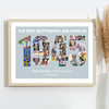Photo Collage Blue Birthday Gift For Boyfriend 25-Photo Year 1945 Print Canvas